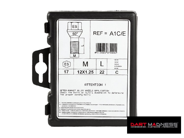 Dodge Dart Wheel Locks by Farad Silver Starlock